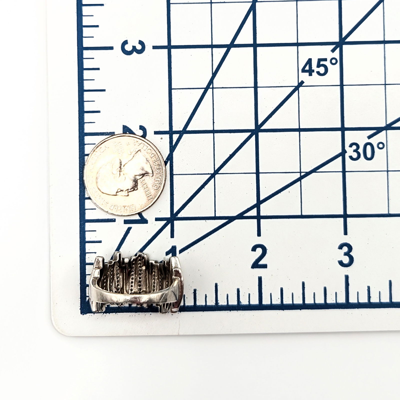 Sterling Silver CZ Lines Ring - 3