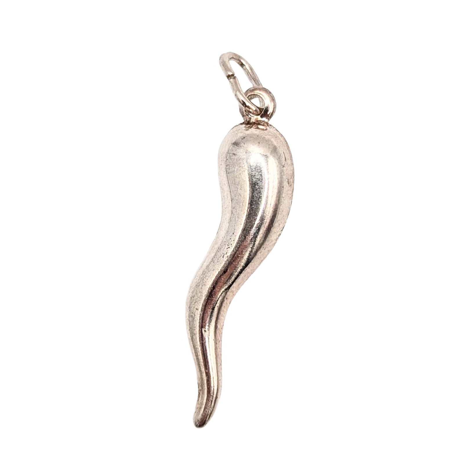 Italy Sterling Silver Italian Horn Pendant: Italy Sterling Silver Italian Horn Pendant Signed 2.2g