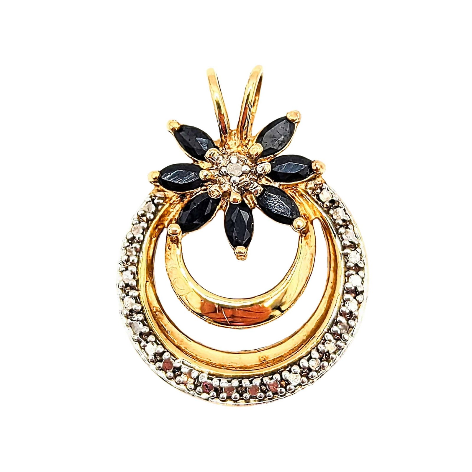 Ross Simons Gold Over Sterling Silver Sapphire DIamond Pendant (1 of 4)