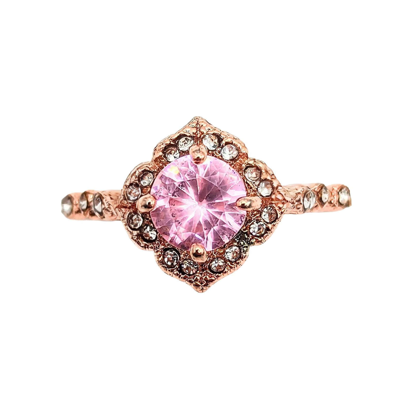 Gold Over Sterling Silver CZ Raised Ring (1 of 4)