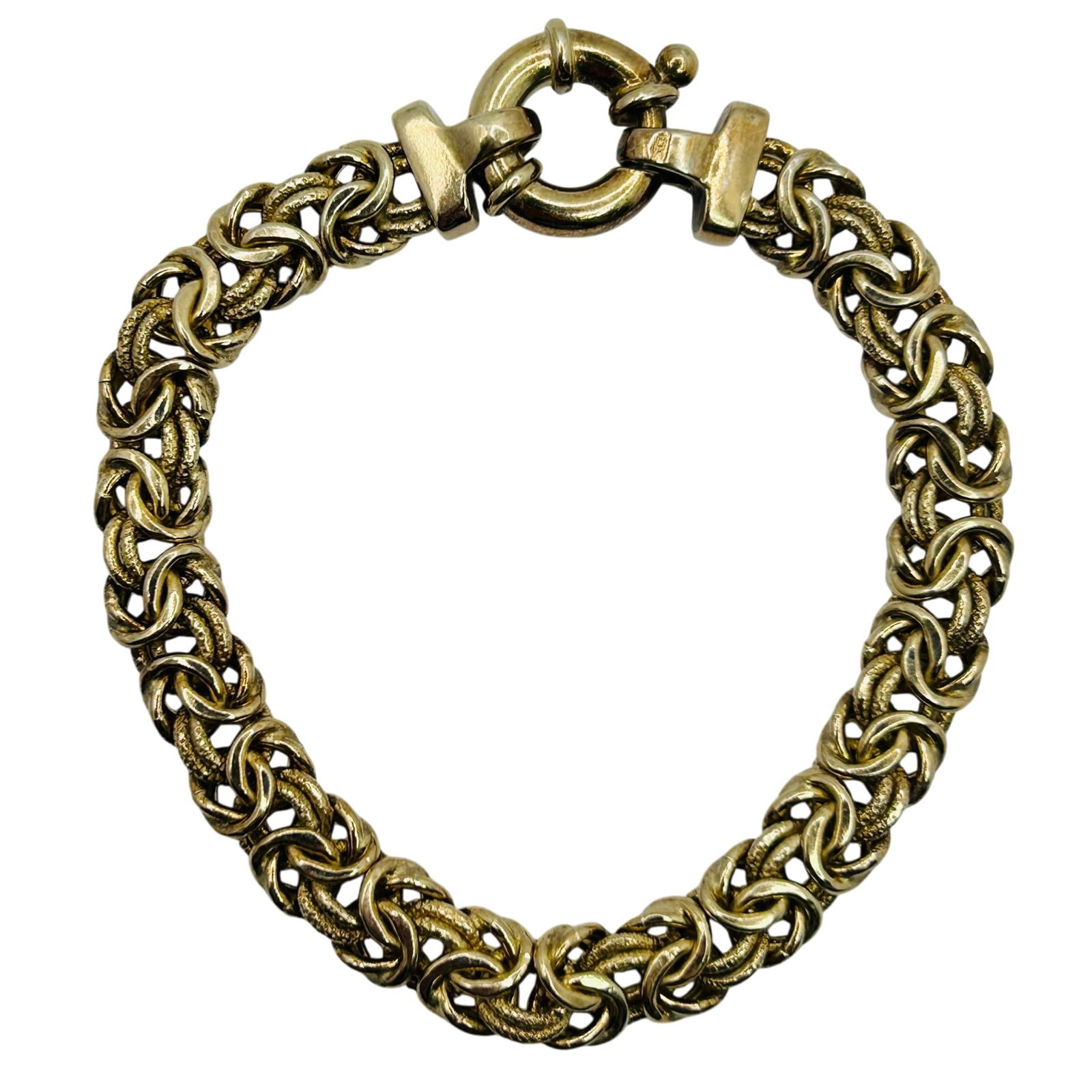 UTC Italy, Sterling Byzantine Link Bracelet: UTC Italy Sterling Byzantine link bracelet. 18.60 g.