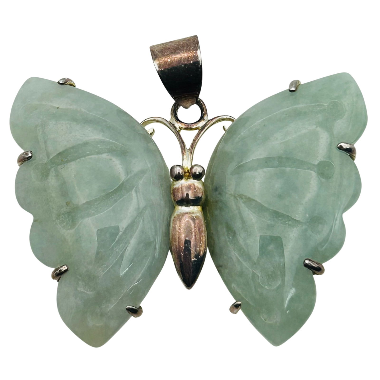 SSJ Sterling Jade Butterfly Pendant (1 of 5)