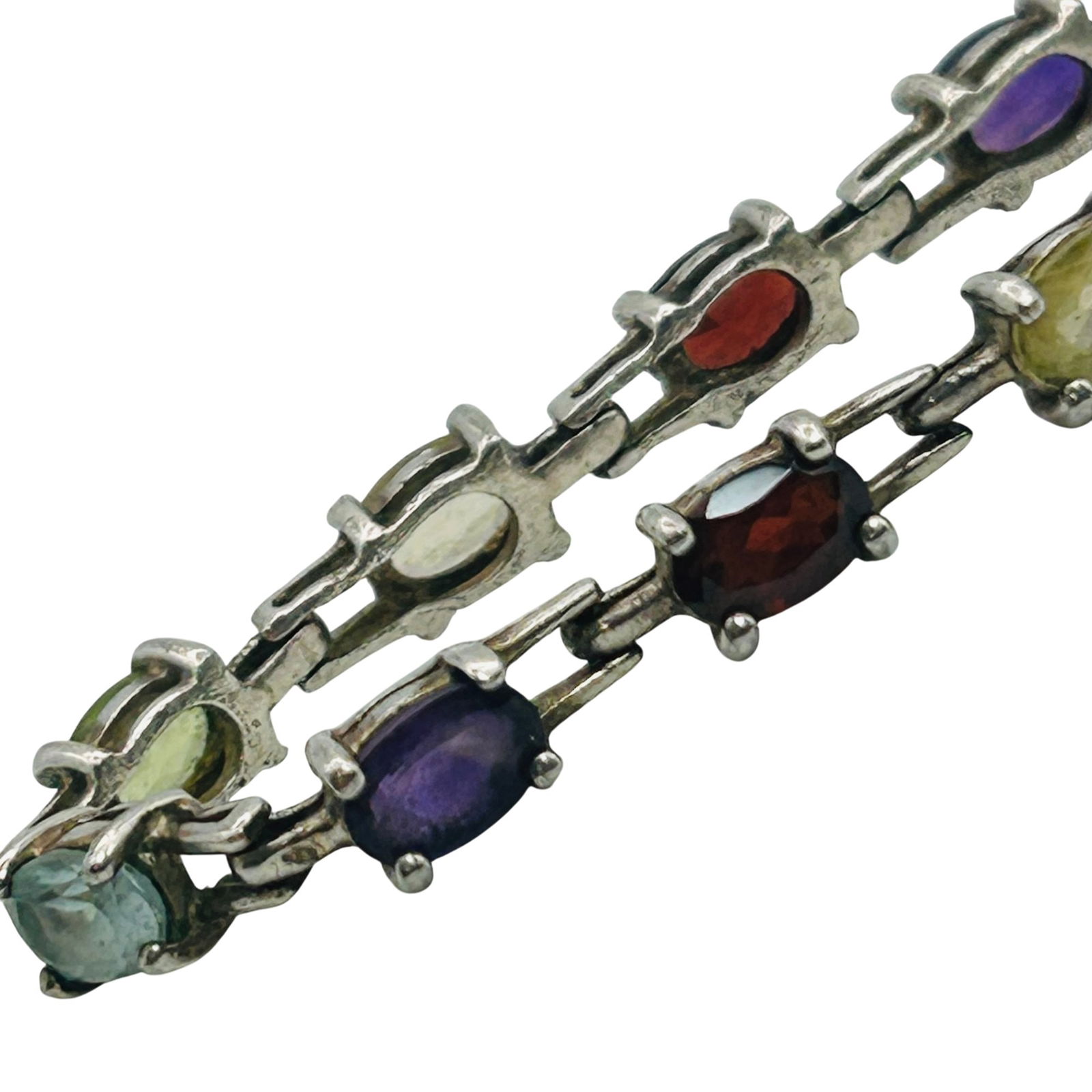 Ross Simons Sterling Multi Gem Link Bracelet (1 of 7)