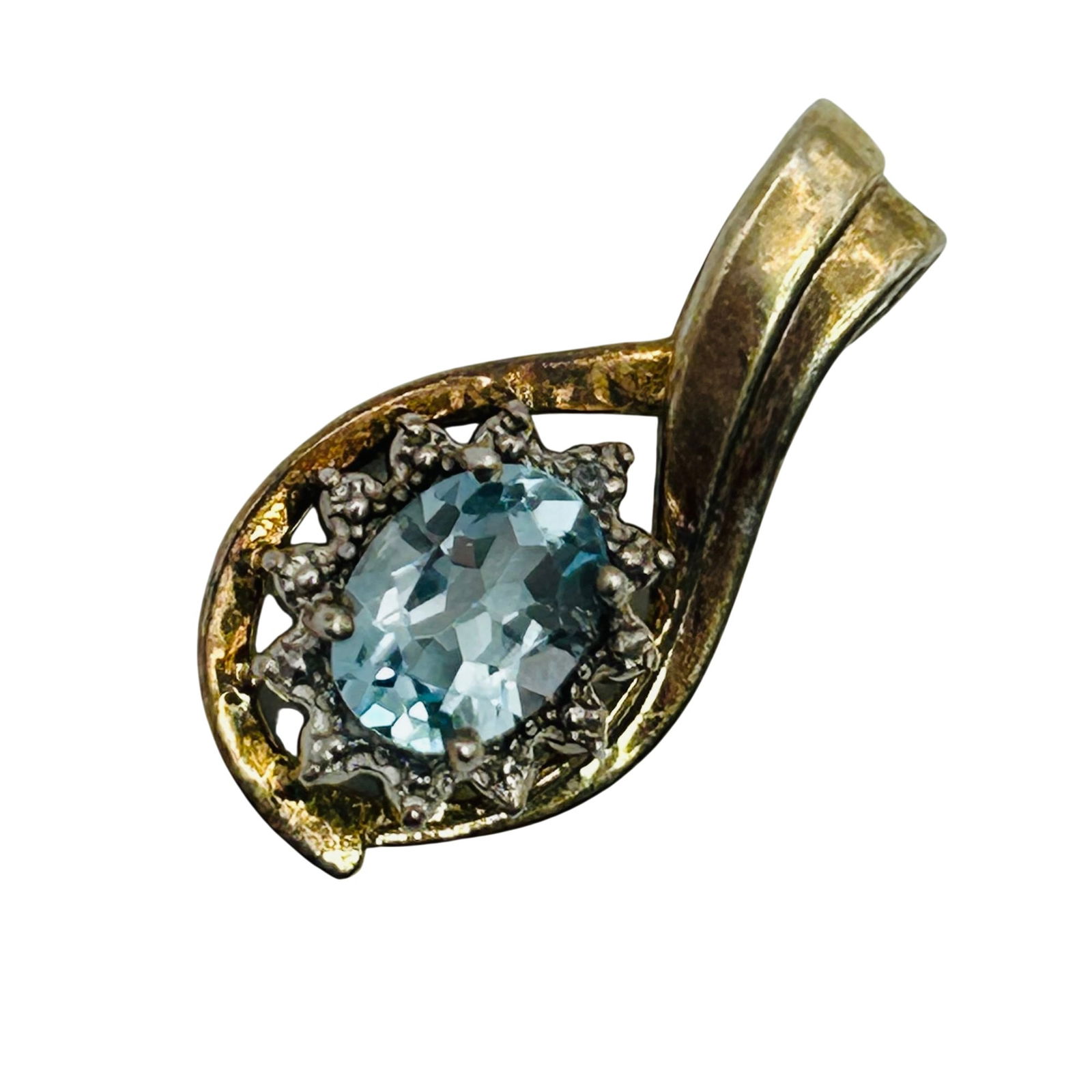 CJ Sterling Topaz And Diamond Accent Pendant. (1 of 6)