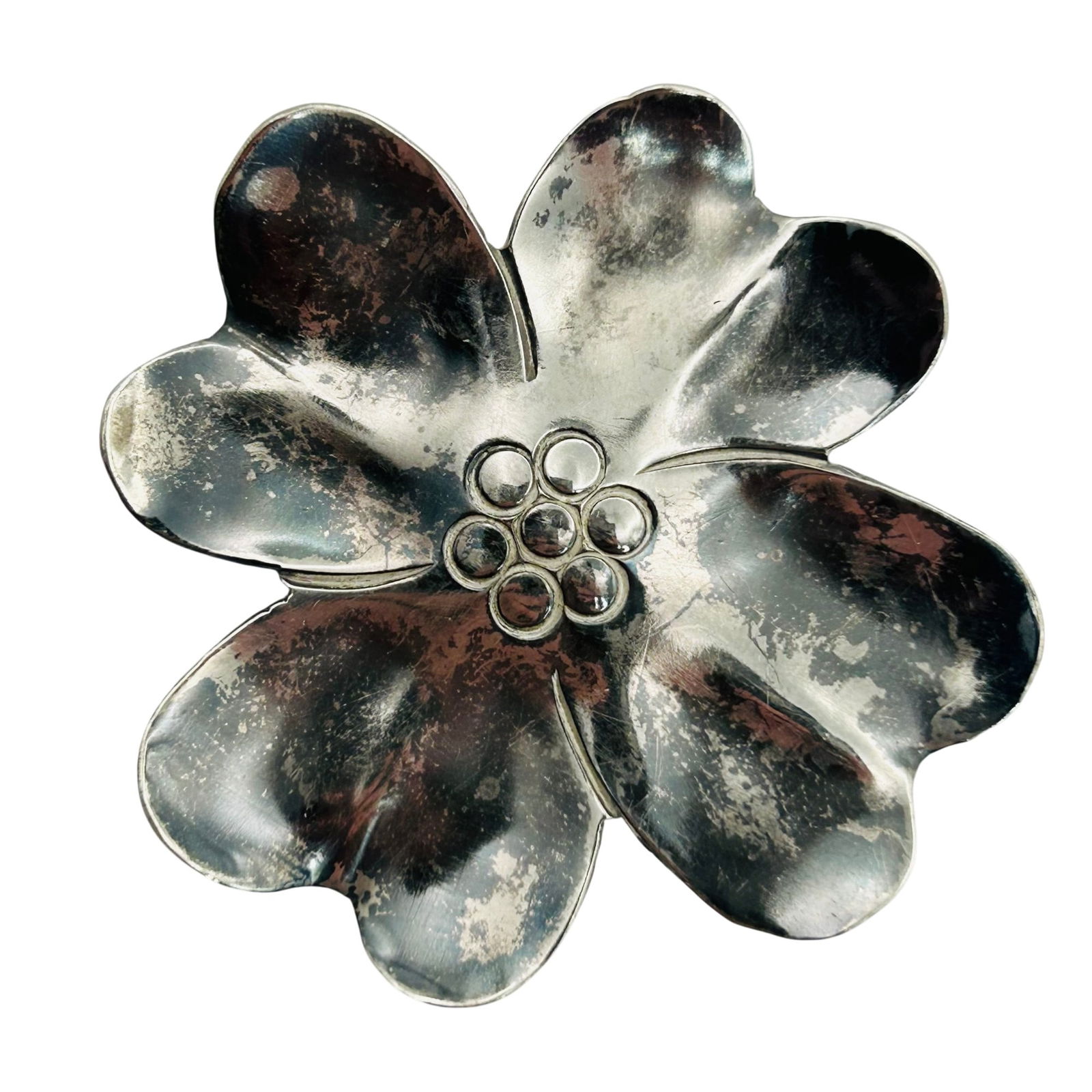 Sterling Hand Signed Flower Brooch (1 of 6)