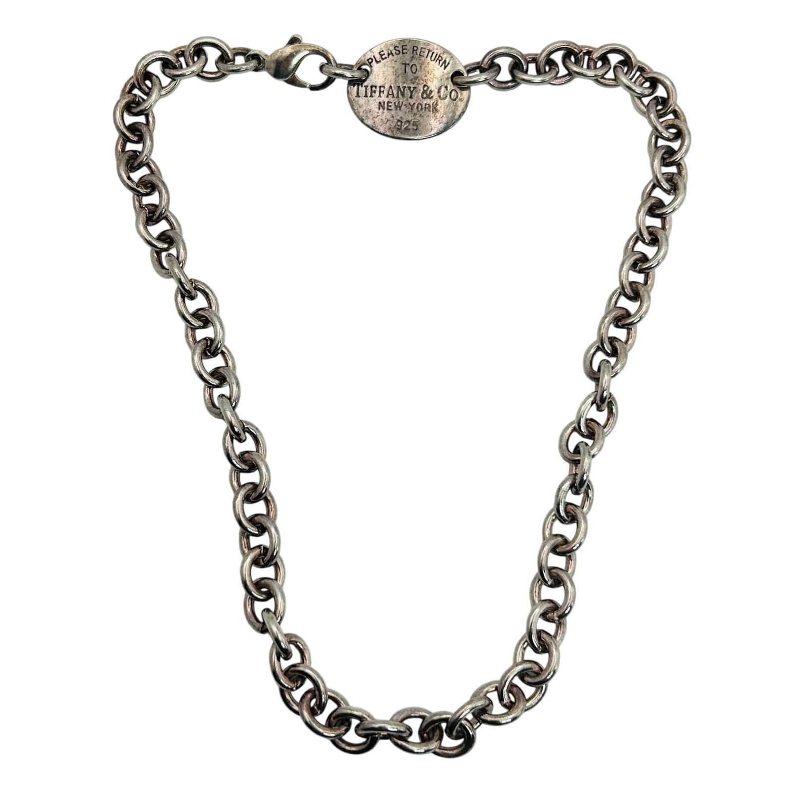 Tiffany & Co. Sterling Link Cable Necklace: Tiffany & Co. sterling link cable necklace. Not authenticated. 47.40g