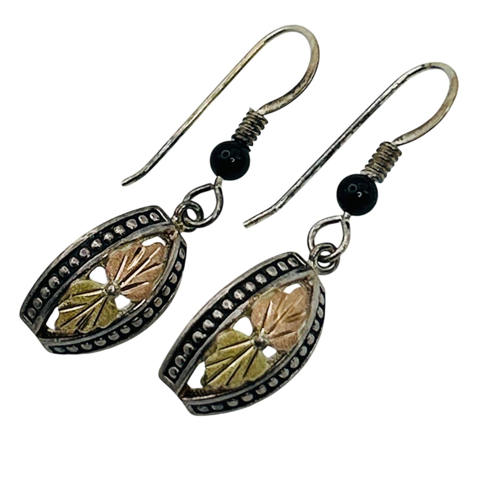 Black Hills Sterling Hook Back Earrings: Black hills Sterling hook back earrings. 3.50g