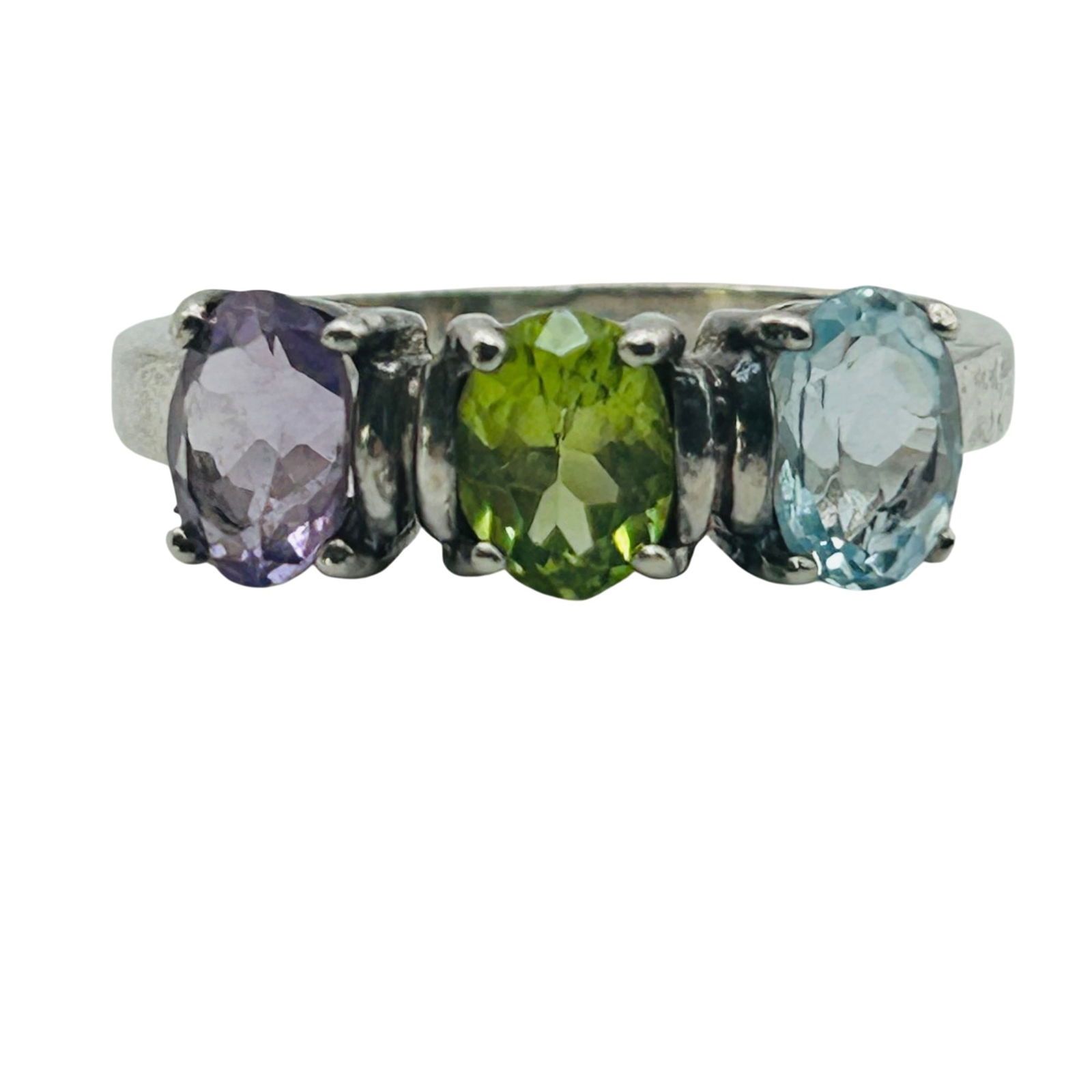 Sterling Multi Gemstone Ring. Size 7 (1 of 8)