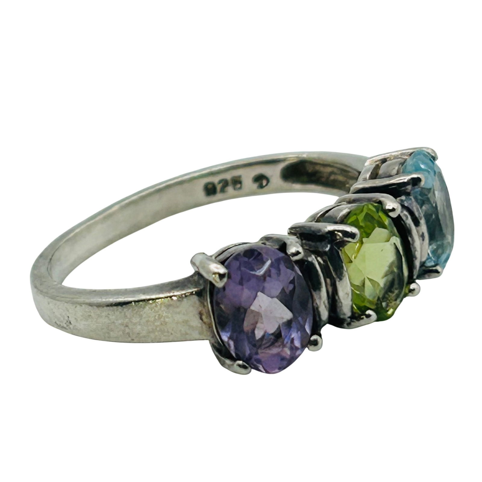 Sterling Multi Gemstone Ring. Size 7 - 4