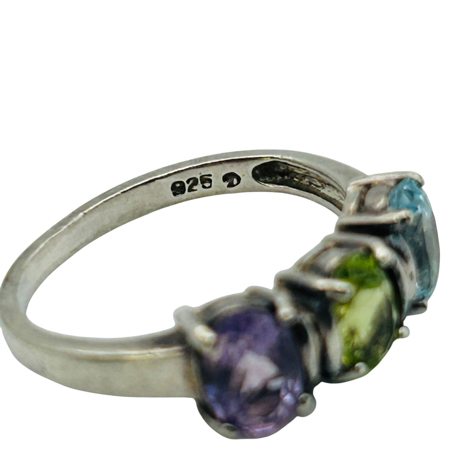 Sterling Multi Gemstone Ring. Size 7 - 5