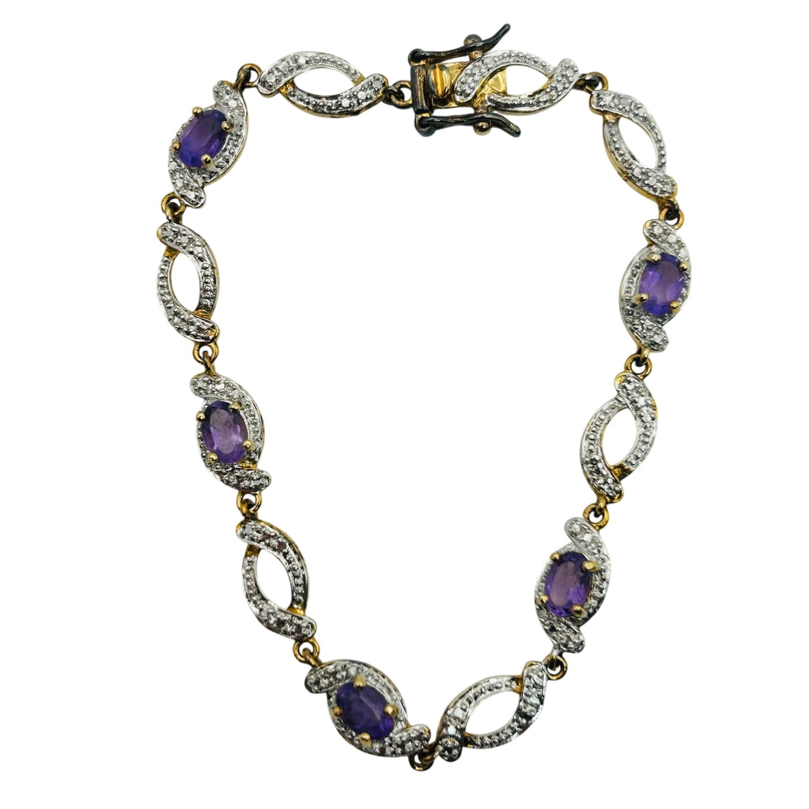 Ross Simons Sterling Amethyst Bracelet: Ross Simons Sterling amethyst bracelet. 6.70g