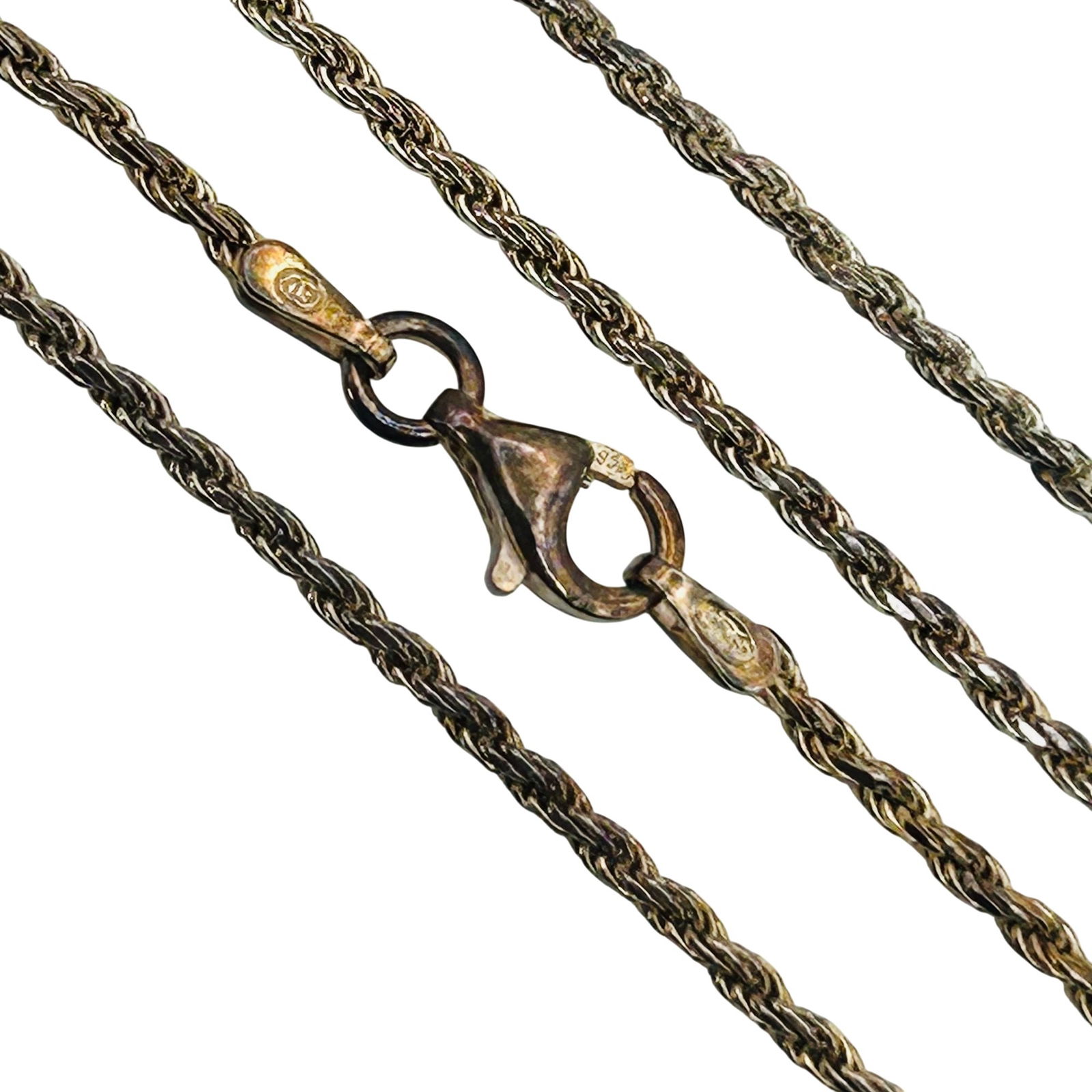 SU Italy Sterling Rope Chain Necklace: SU Italy sterling rope chain necklace. 6.40g