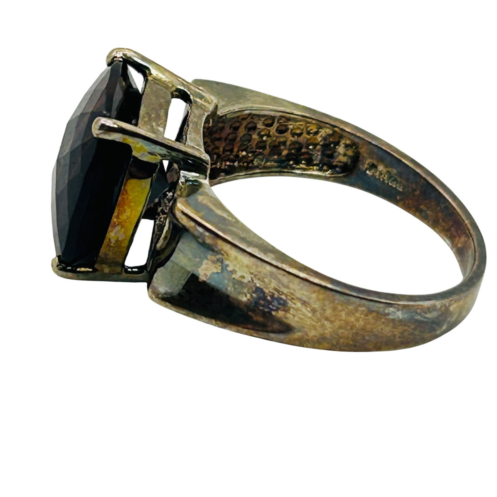 Sterling Quartz Statement Ring. Size 9 - 5