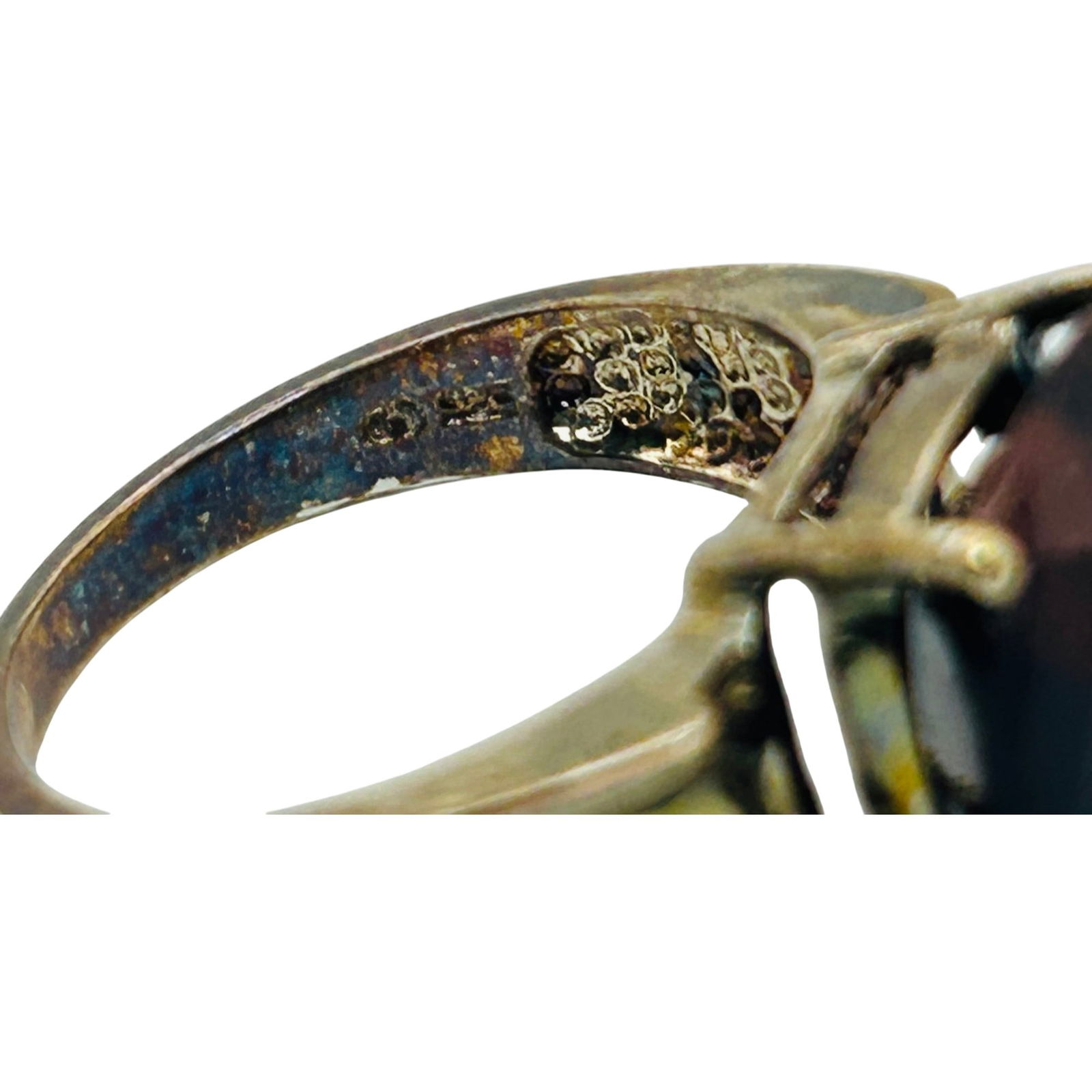 Sterling Quartz Statement Ring. Size 9 - 7