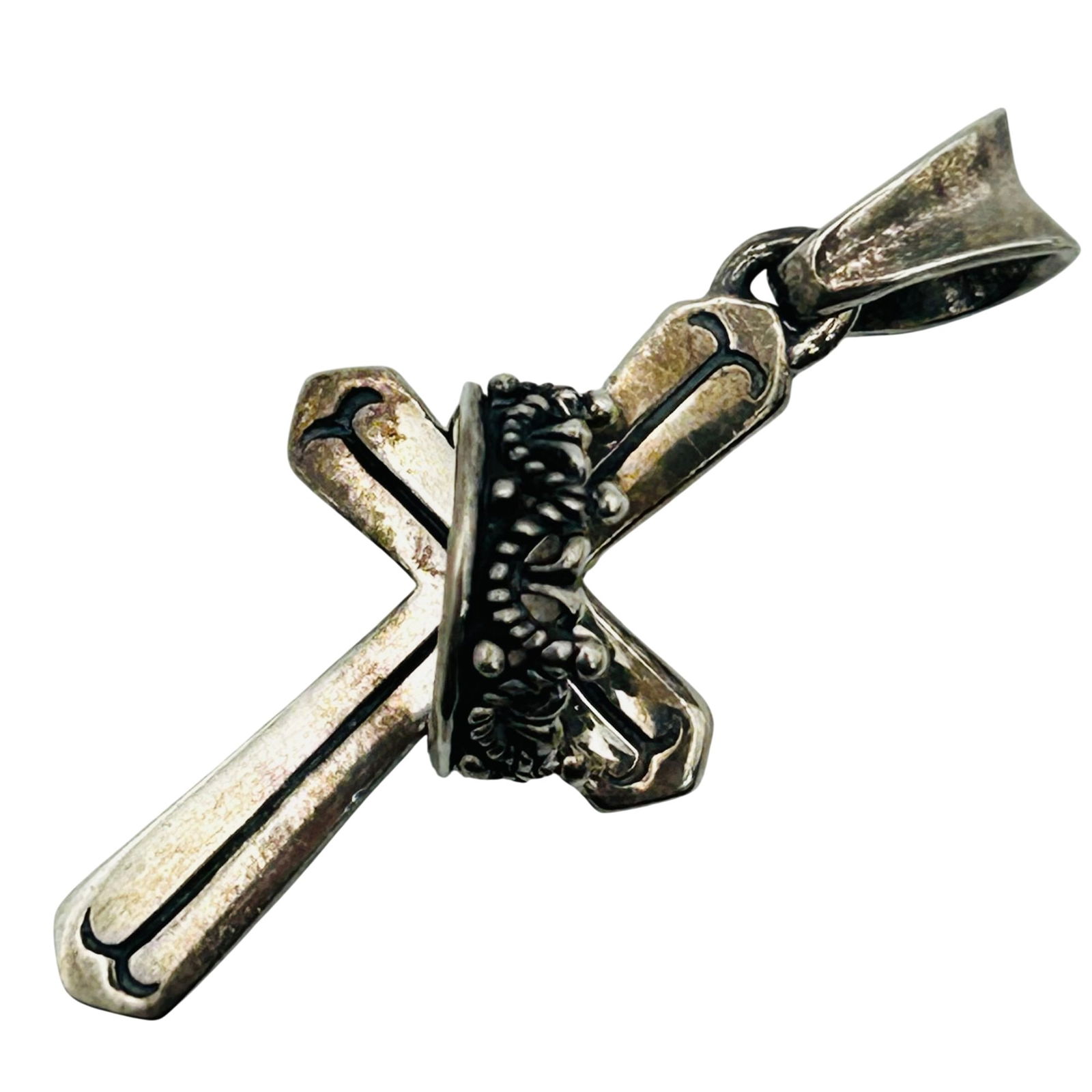 MLO Sterling Cross With Crown Pendant (1 of 6)