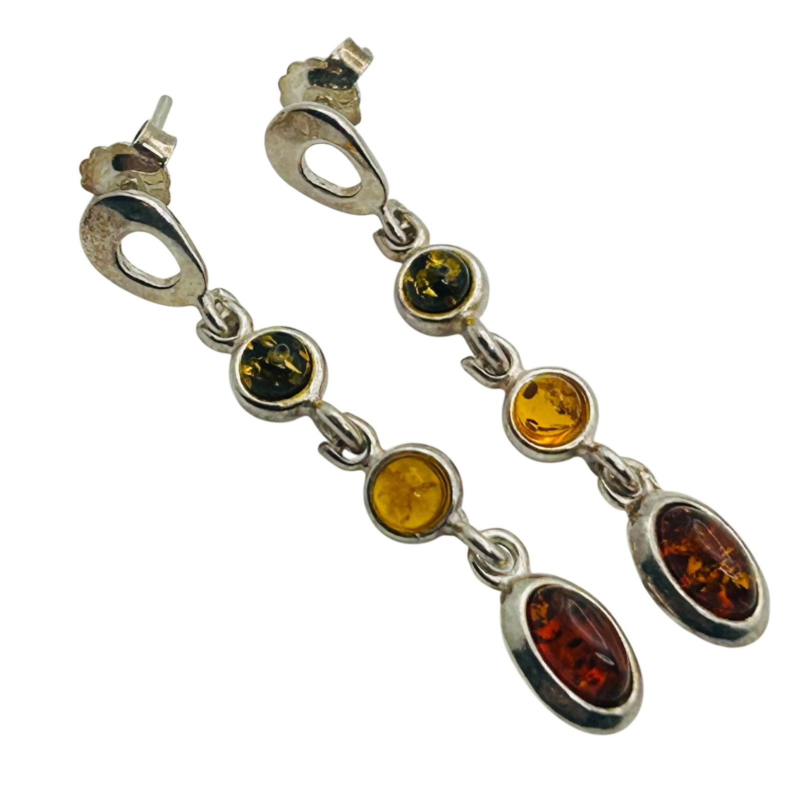 Sterling Amber Dangle Earrings (1 of 6)