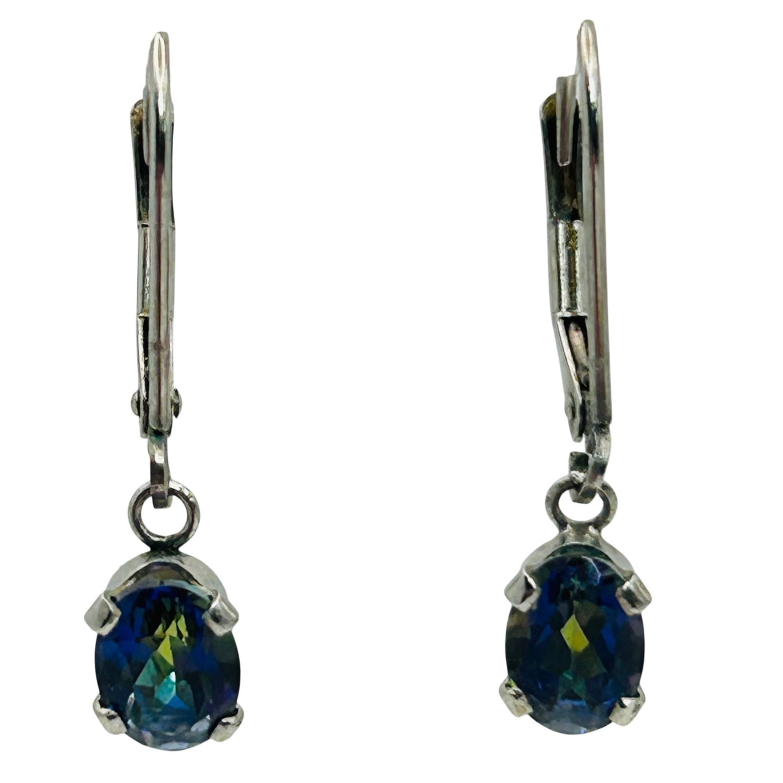 Sterling Mystic Topaz Jacket Earrings: Sterling mystic topaz jacket earrings. 1.40g
