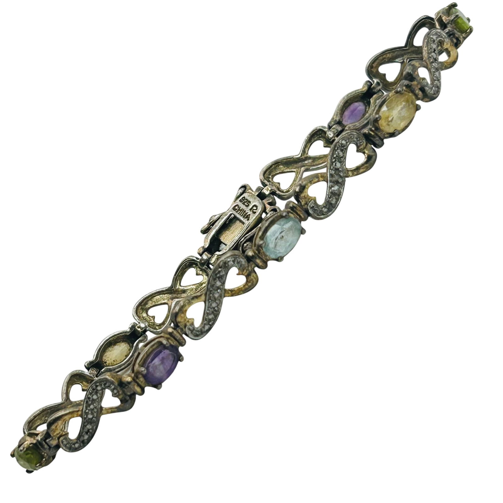 Ross Simons Sterling Multi Gem Infinity Bracelet. (1 of 7)