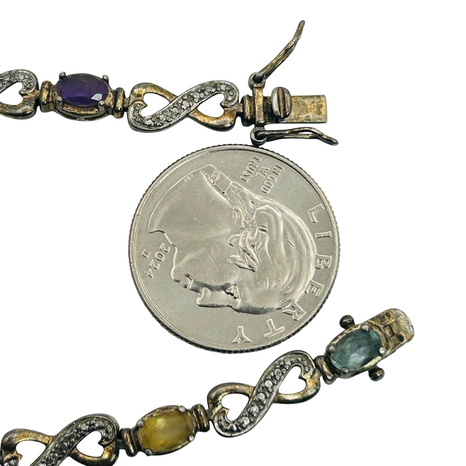 Ross Simons Sterling Multi Gem Infinity Bracelet. - 3