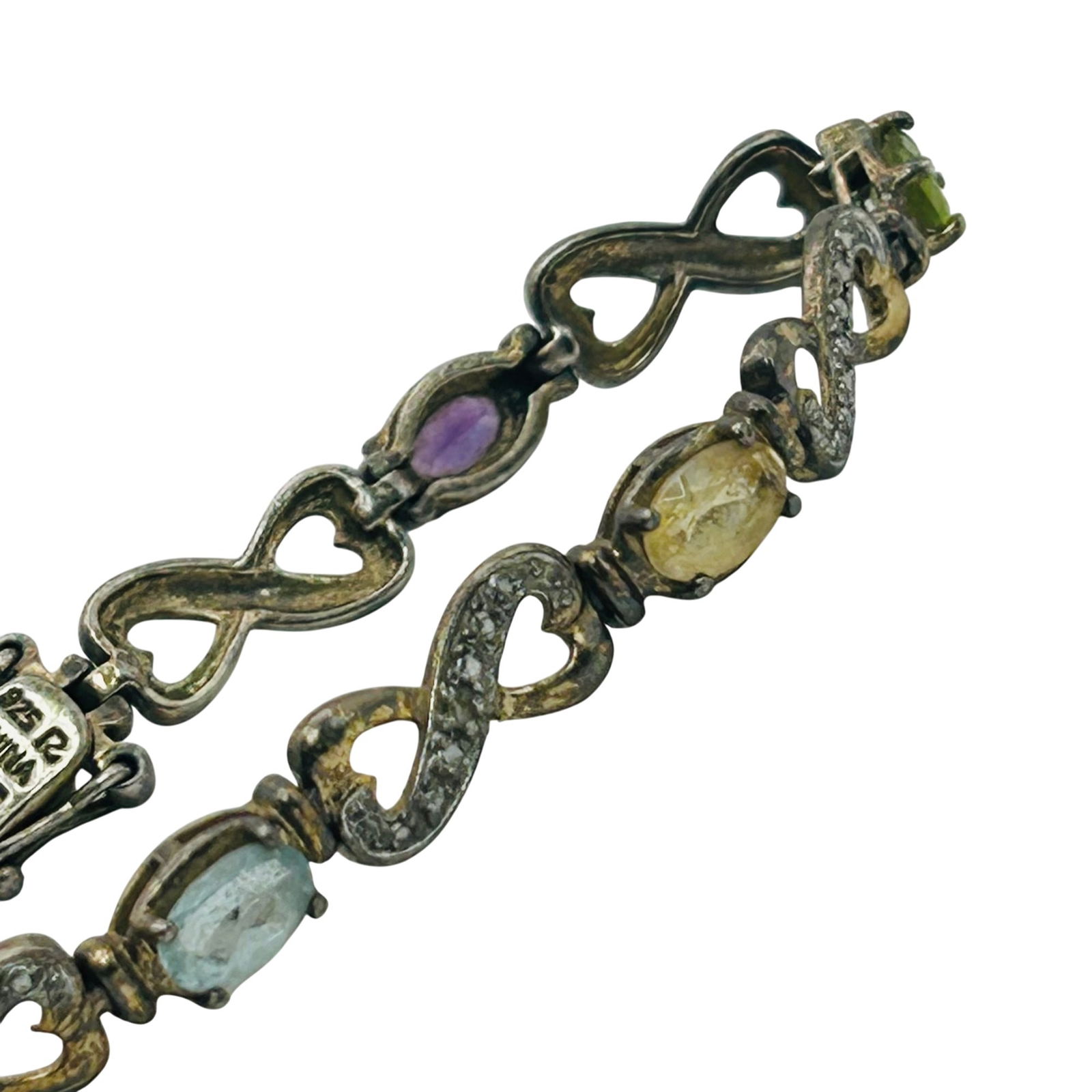 Ross Simons Sterling Multi Gem Infinity Bracelet. - 5