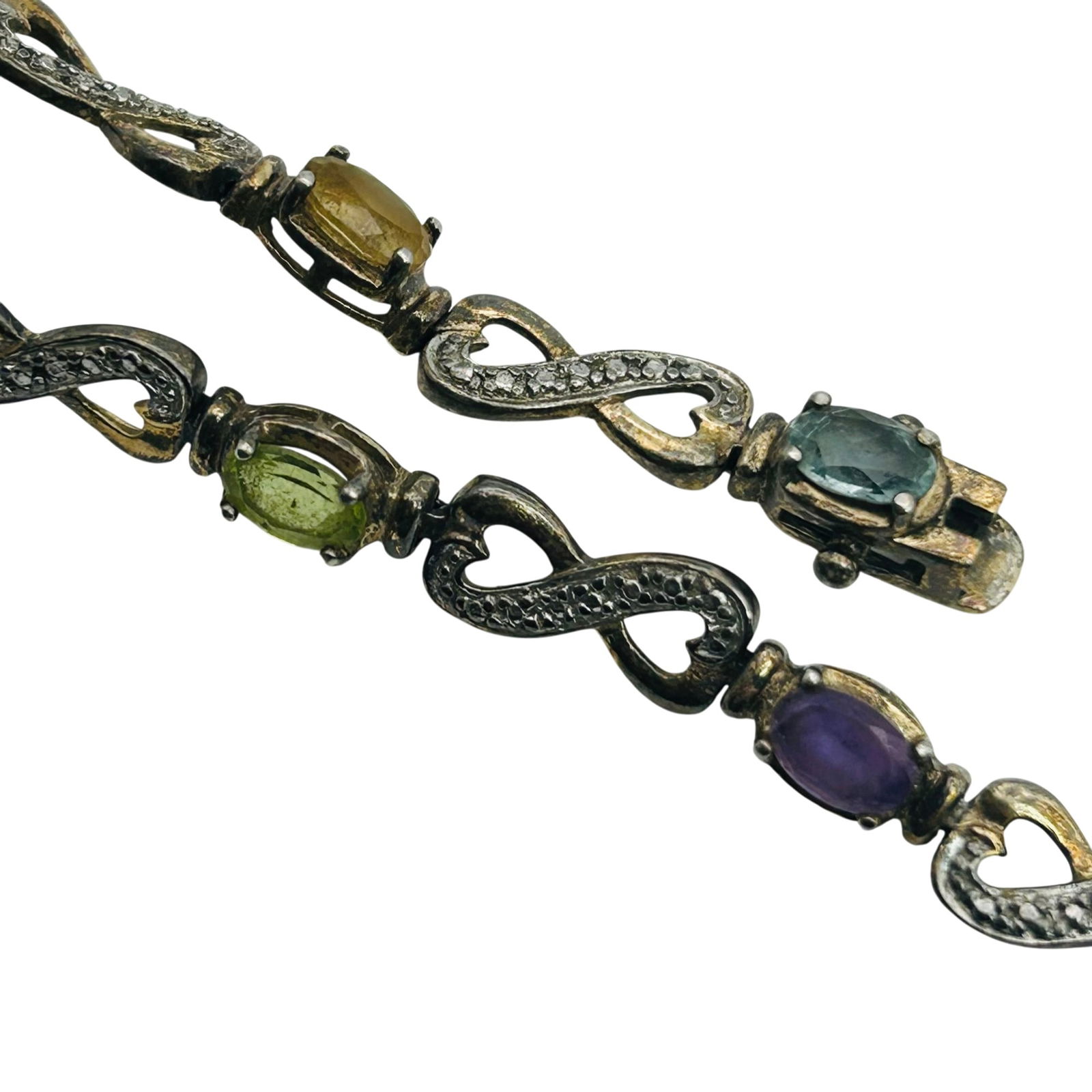 Ross Simons Sterling Multi Gem Infinity Bracelet. - 6