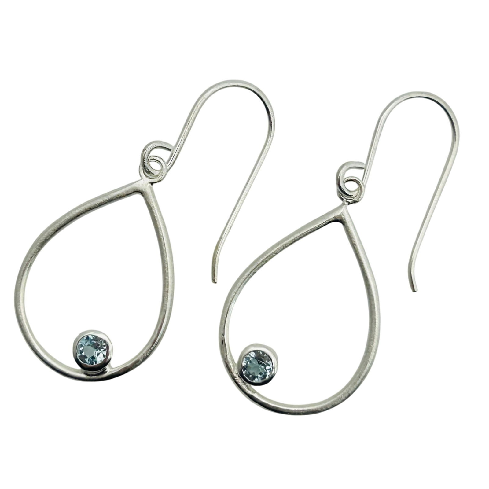 Sterling Topaz Teardrop Hook Back Earrings: Sterling topaz teardrop hook back earrings. 2.10g