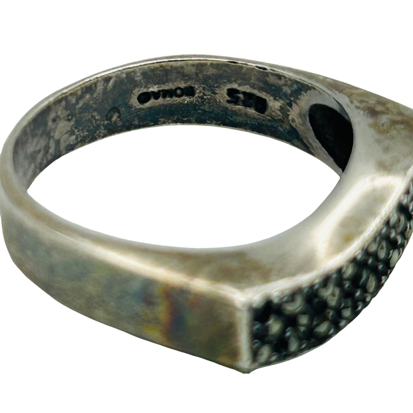 Boma Sterling Marcasite Flat Wave Ring. Size 8 - 4