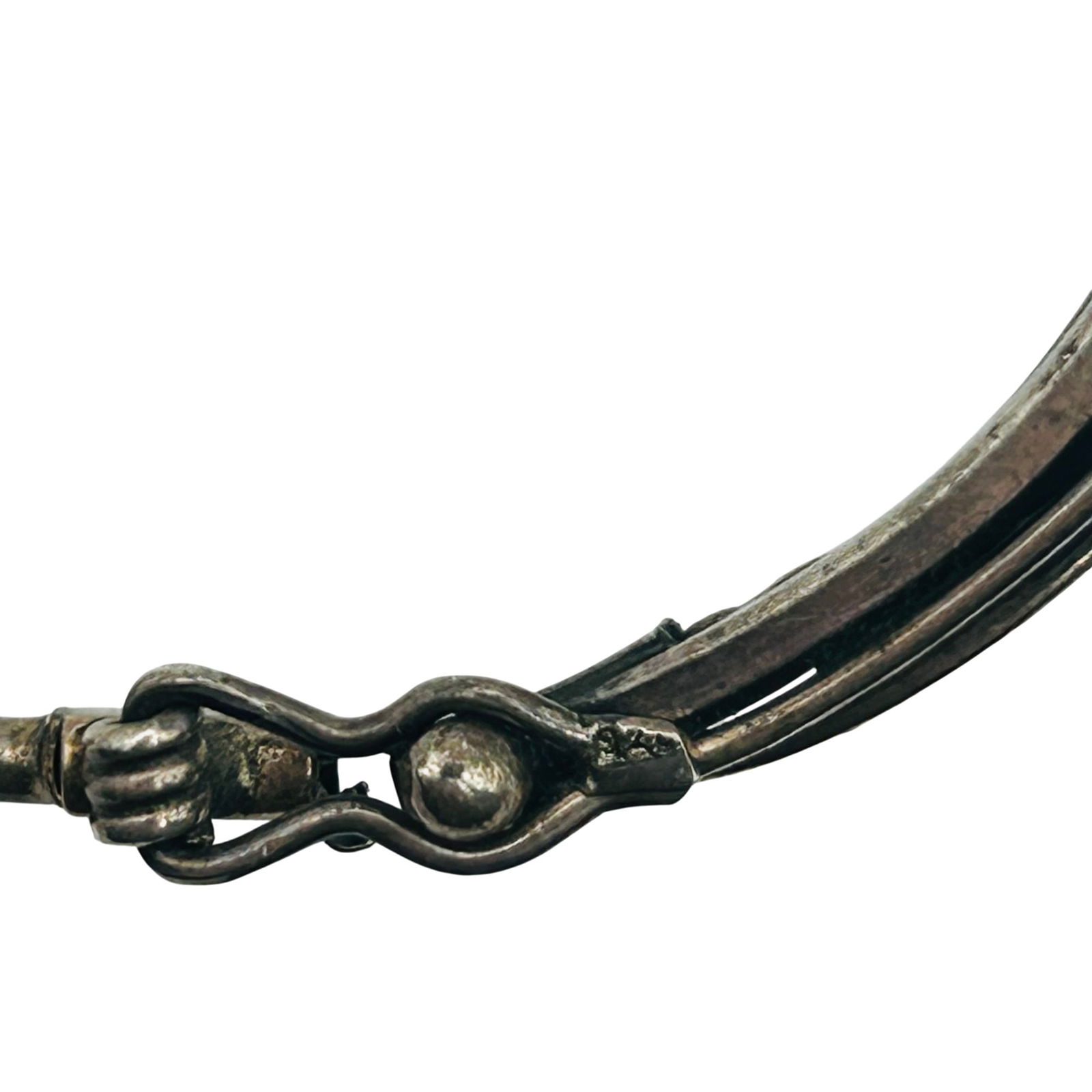 Sterling Amber Bangle Bracelet - 10