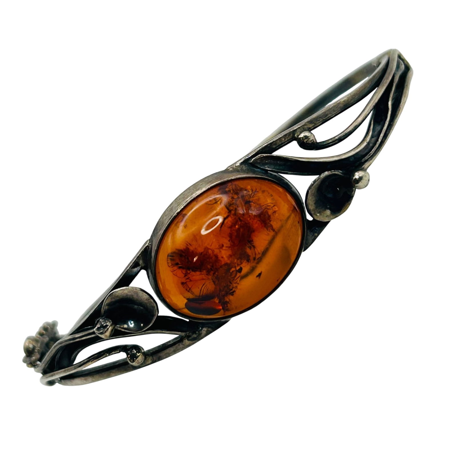 Sterling Amber Bangle Bracelet (1 of 10)