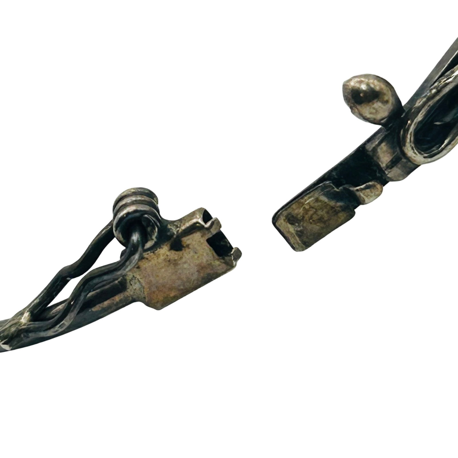 Sterling Amber Bangle Bracelet - 6