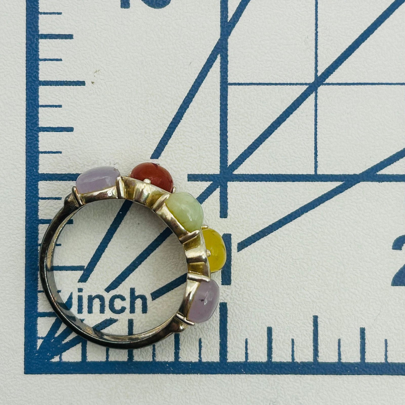 Ross Simons Sterling Multi Gem Cluster Ring. Size 9 - 2