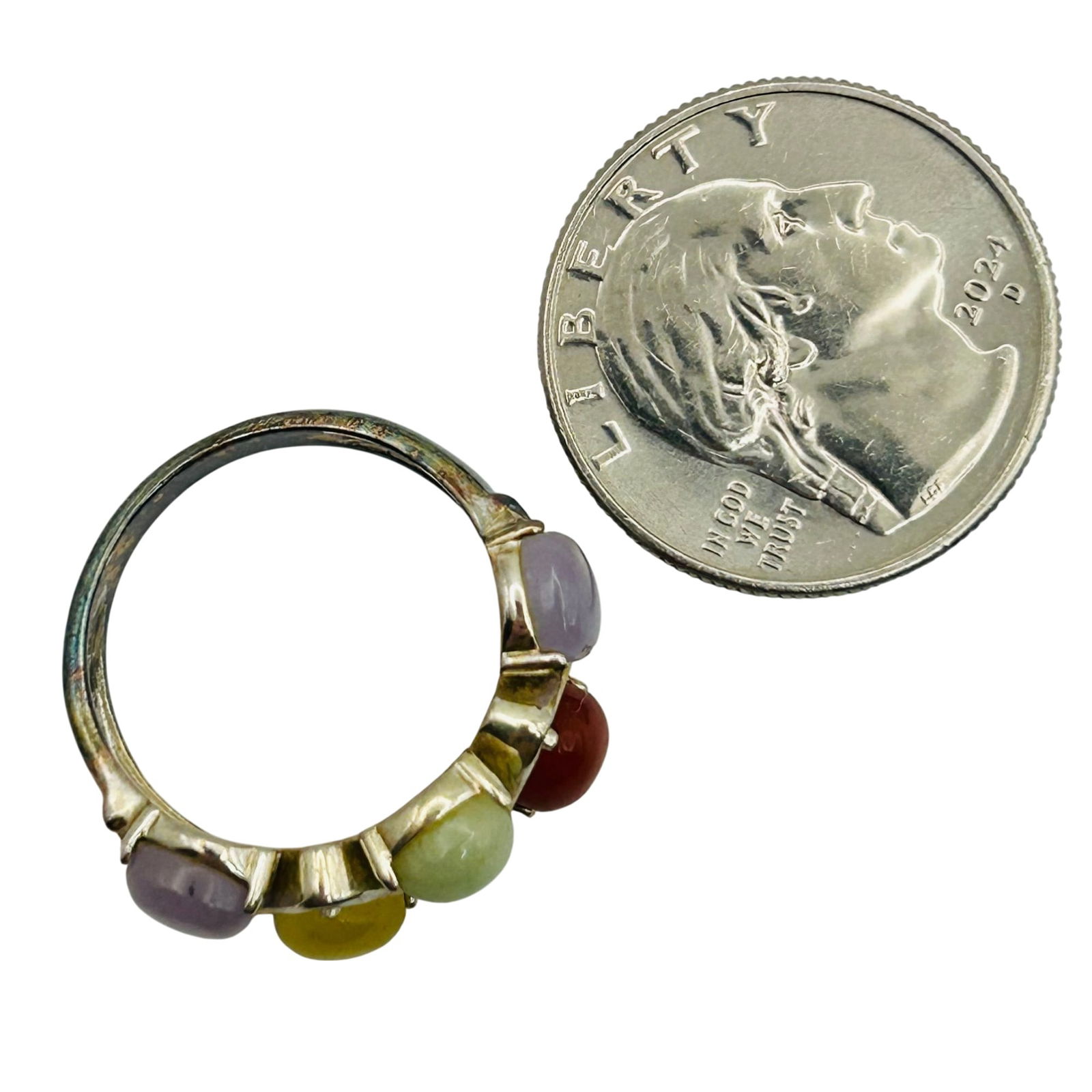 Ross Simons Sterling Multi Gem Cluster Ring. Size 9 - 3