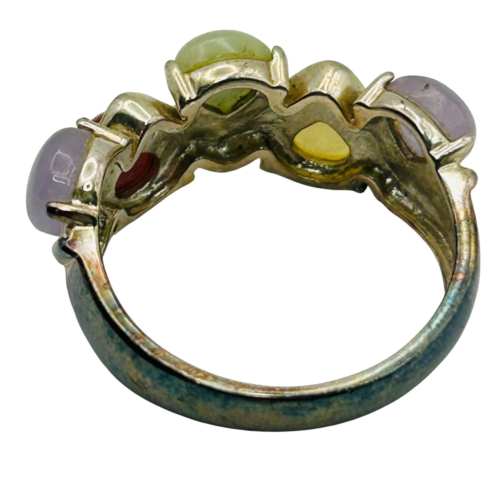 Ross Simons Sterling Multi Gem Cluster Ring. Size 9 - 6