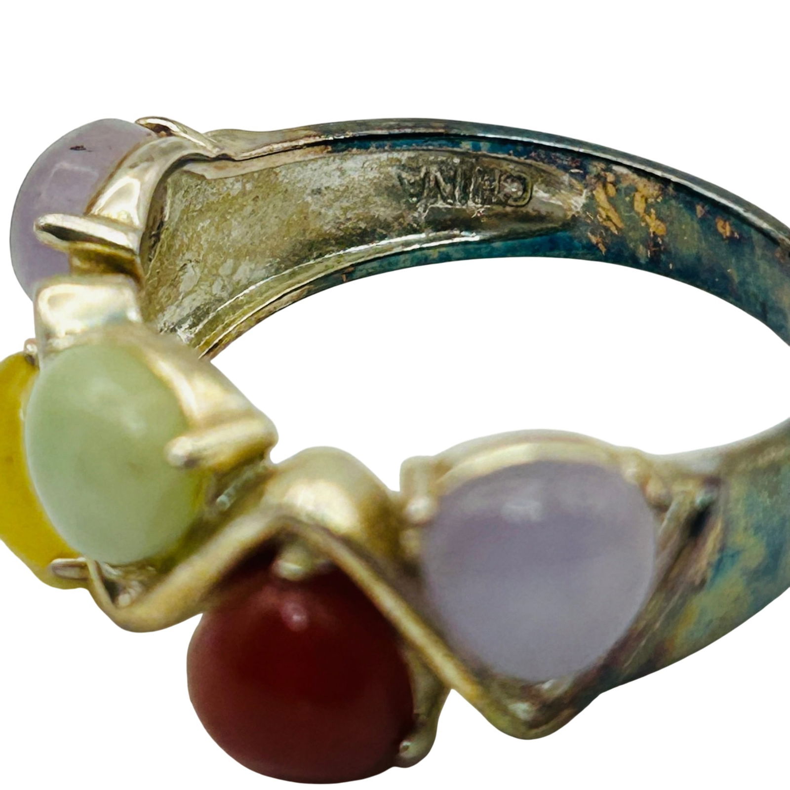 Ross Simons Sterling Multi Gem Cluster Ring. Size 9 - 7