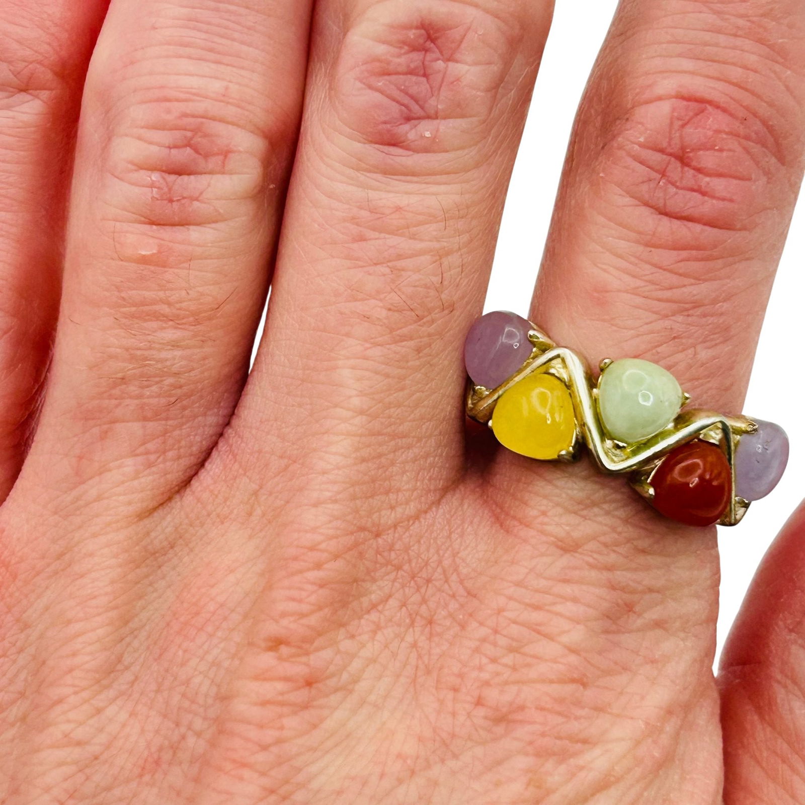 Ross Simons Sterling Multi Gem Cluster Ring. Size 9 - 9