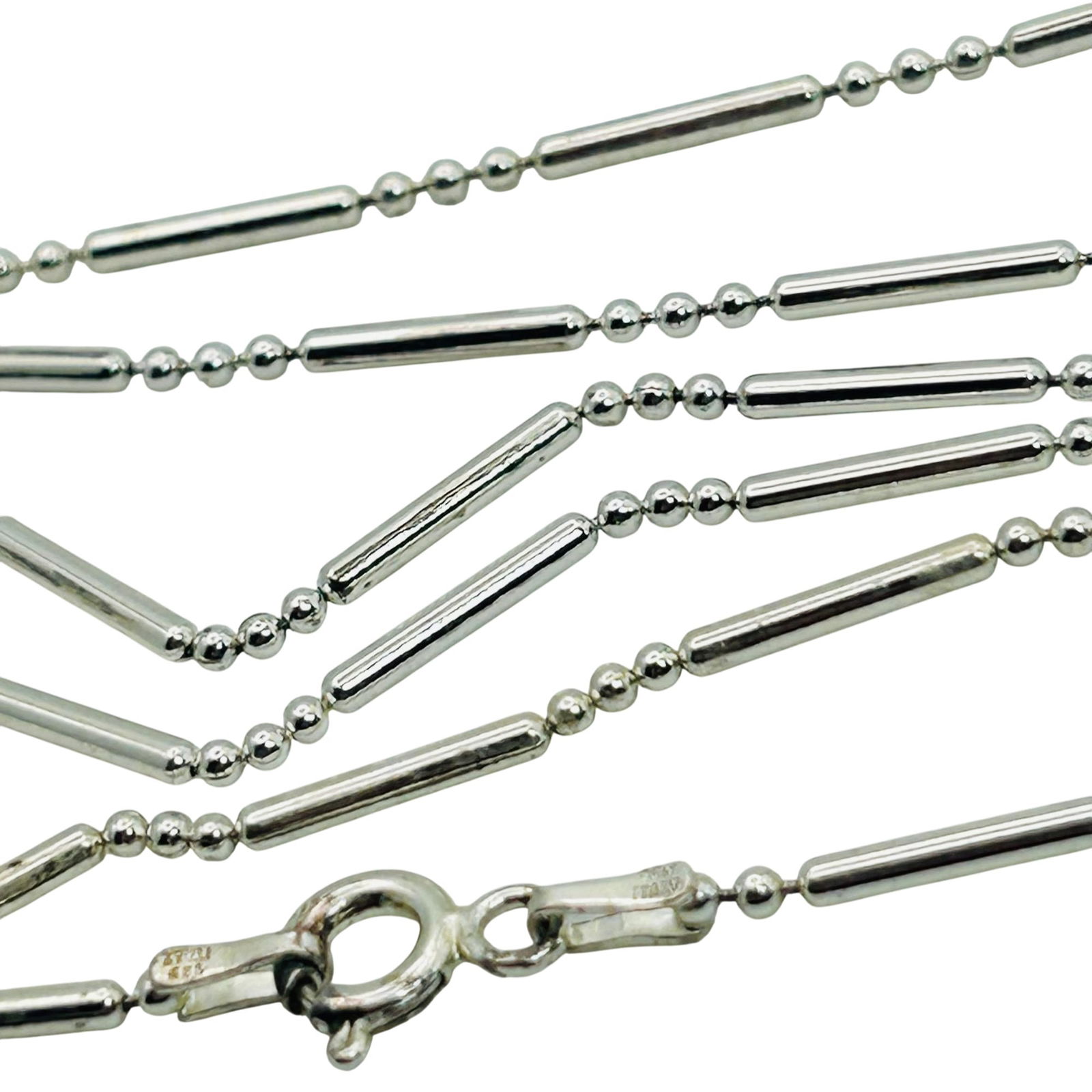 IBB Italy Sterling Bead Chain Necklace: IBB Italy sterling bead chain necklace. 5.10g