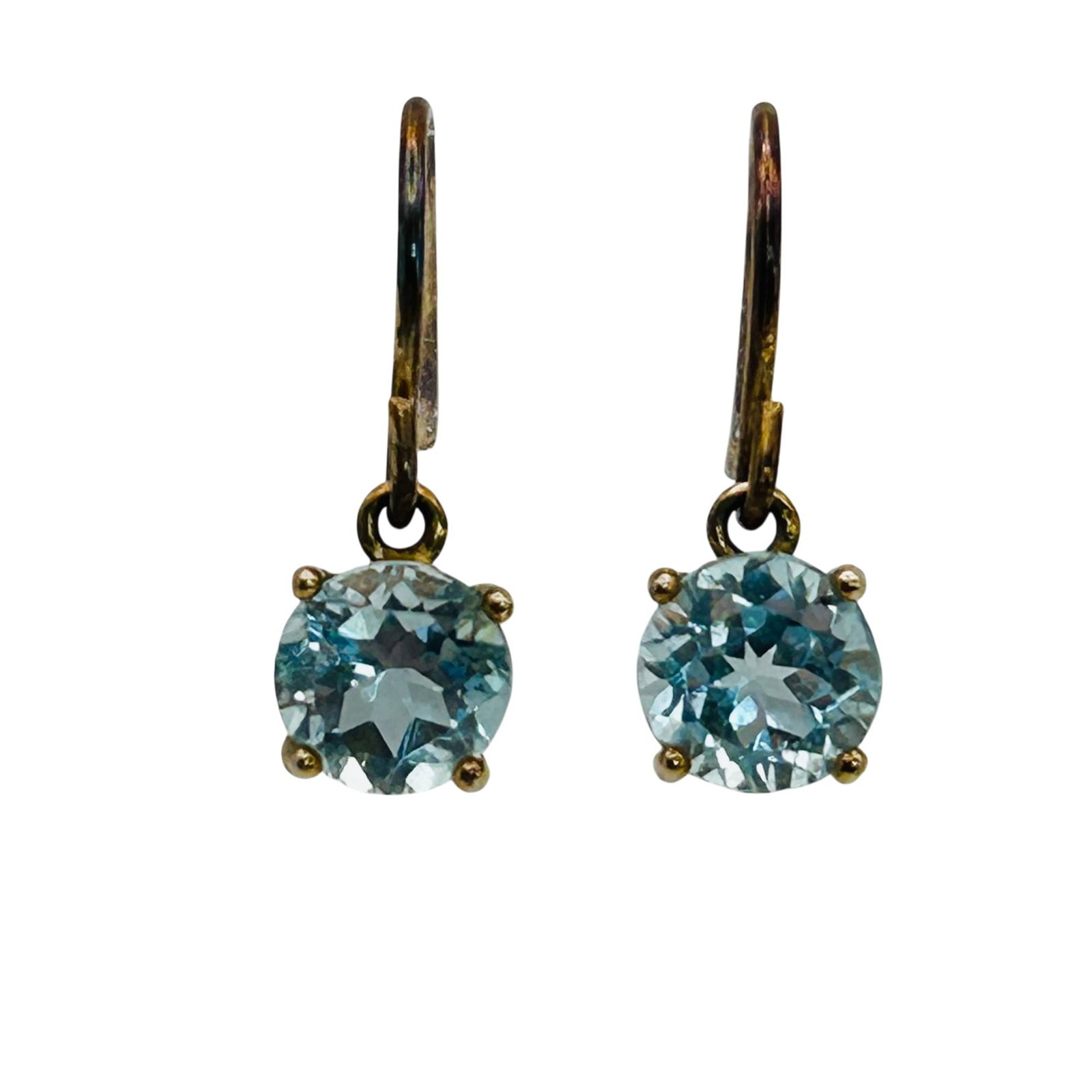 Sterling Topaz Hook Back Earrings: Sterling topaz hook back earrings. 1.20g