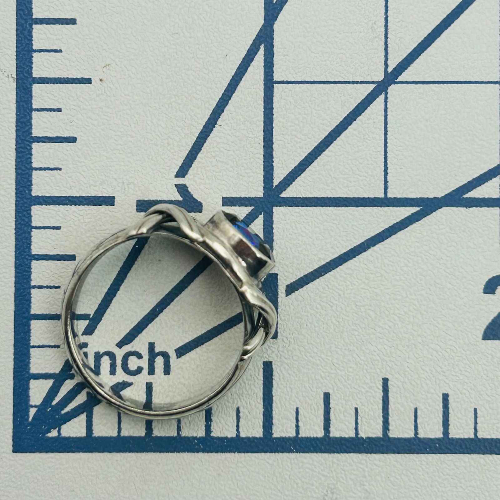 Sterling Topaz Ring. Size 8 - 2