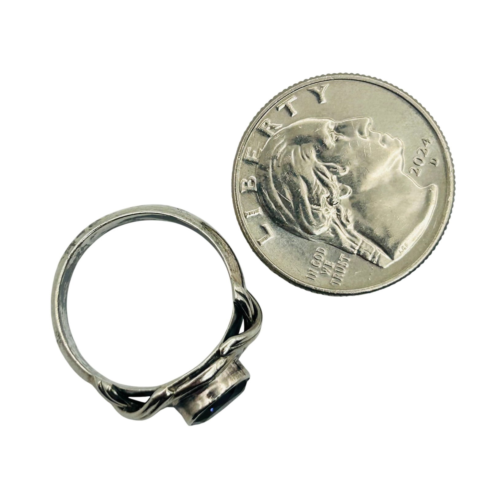 Sterling Topaz Ring. Size 8 - 3