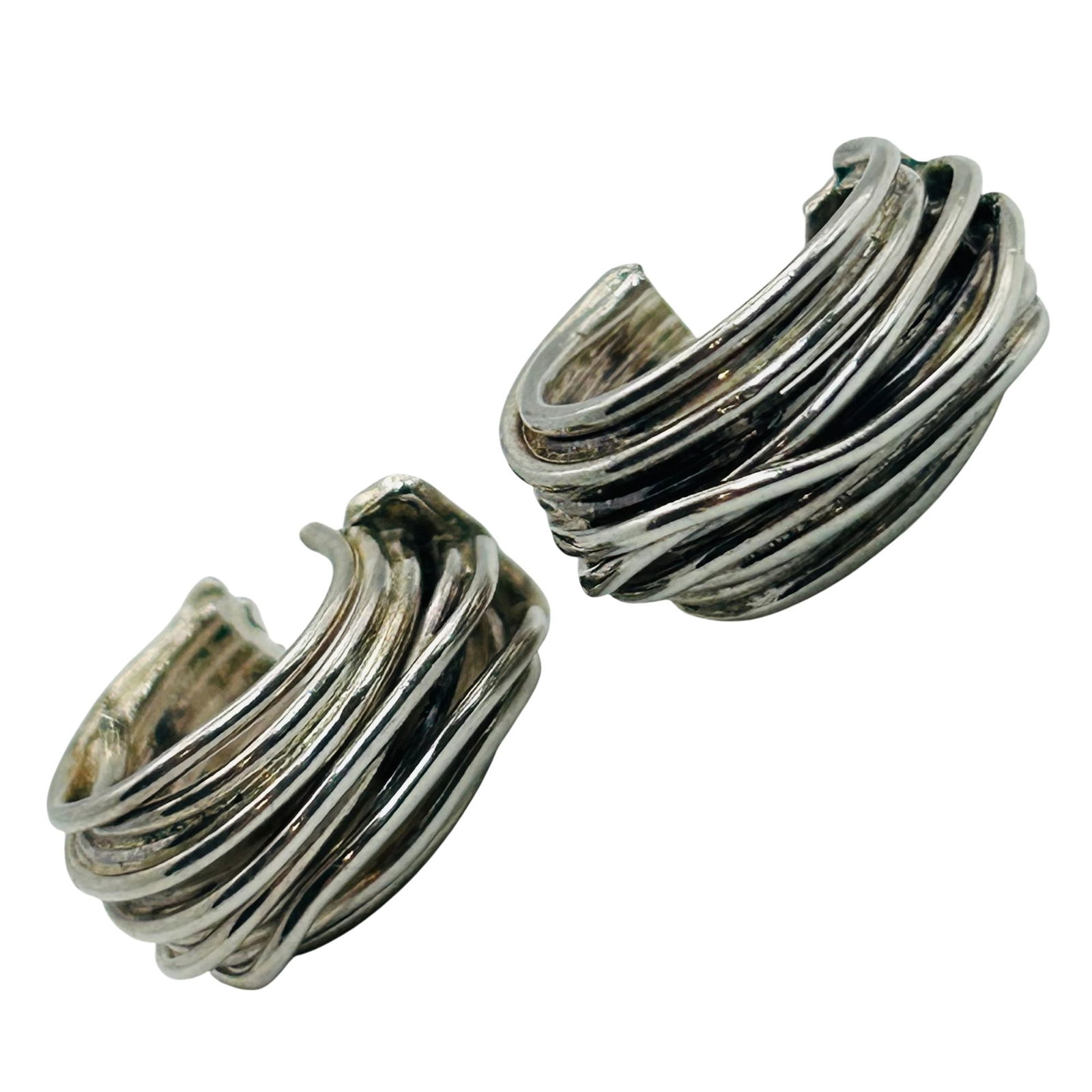 Sterling Half Hoop Earrings (1 of 7)