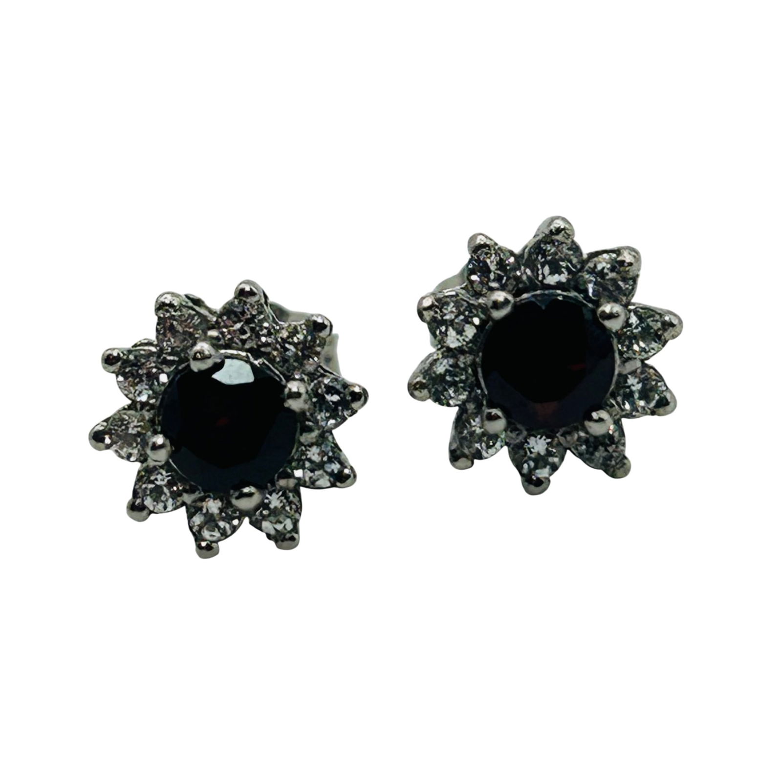 FAS Sterling Garnet Iolite Stud Earrings: FAS Sterling garnet Iolite stud earrings. 1.50g