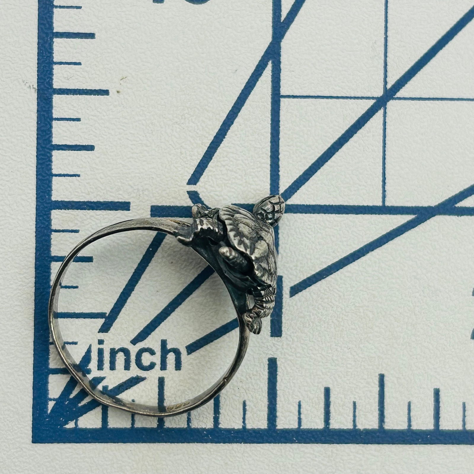 Sterling Moving Turtle Ring. Size 11 - 2