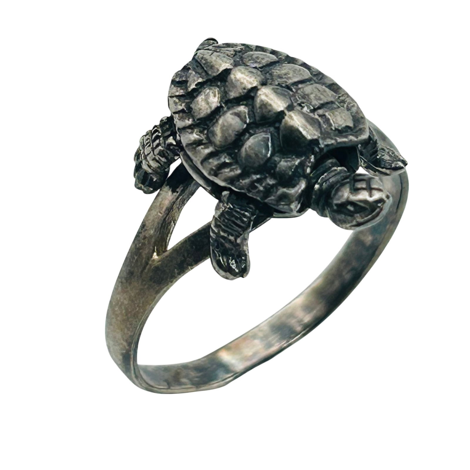Sterling Moving Turtle Ring. Size 11 - 6