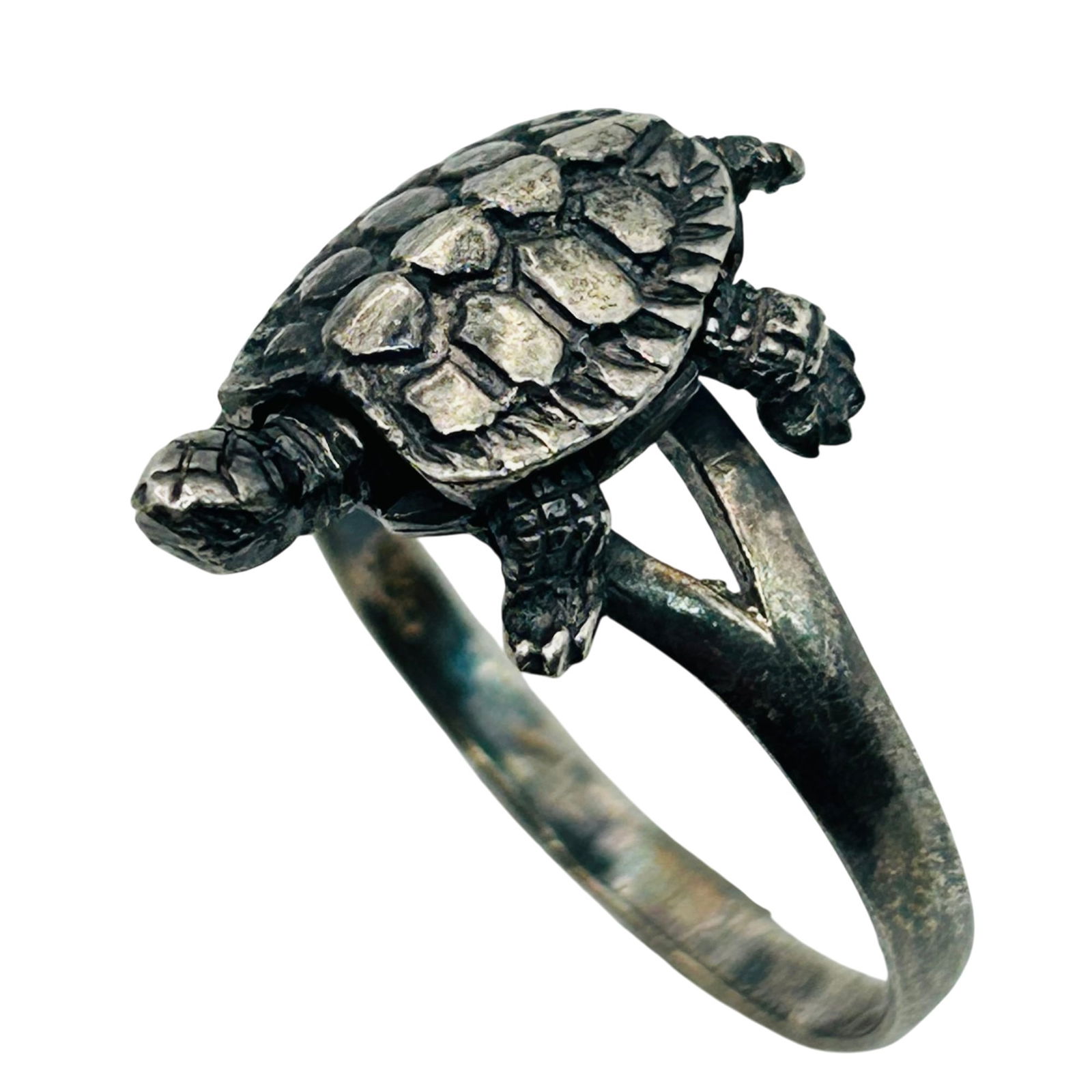 Sterling Moving Turtle Ring. Size 11 - 7