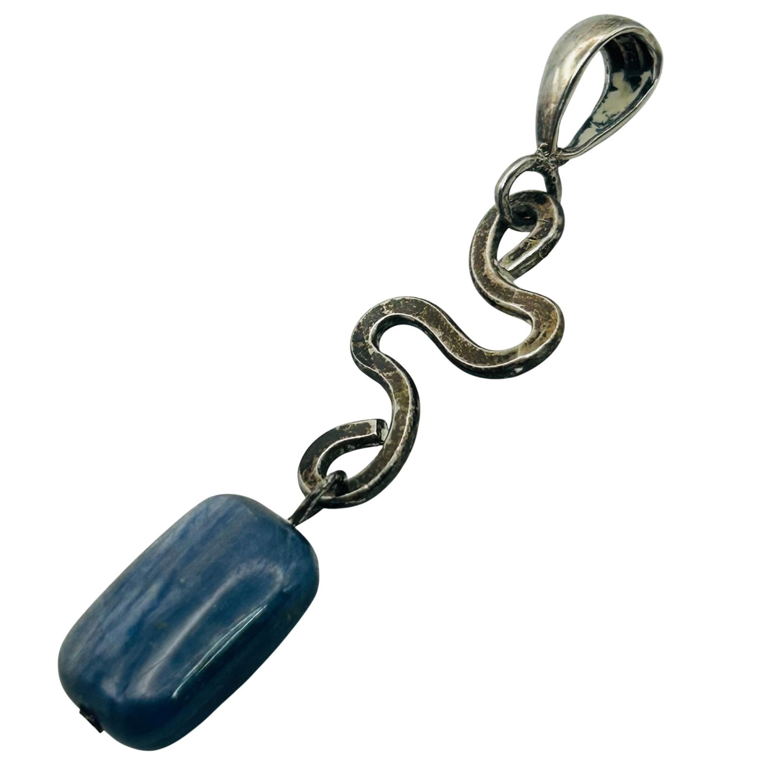 Sterling Kyanite Curvy Pendant: Sterling kyanite curvy pendant. 4.60g