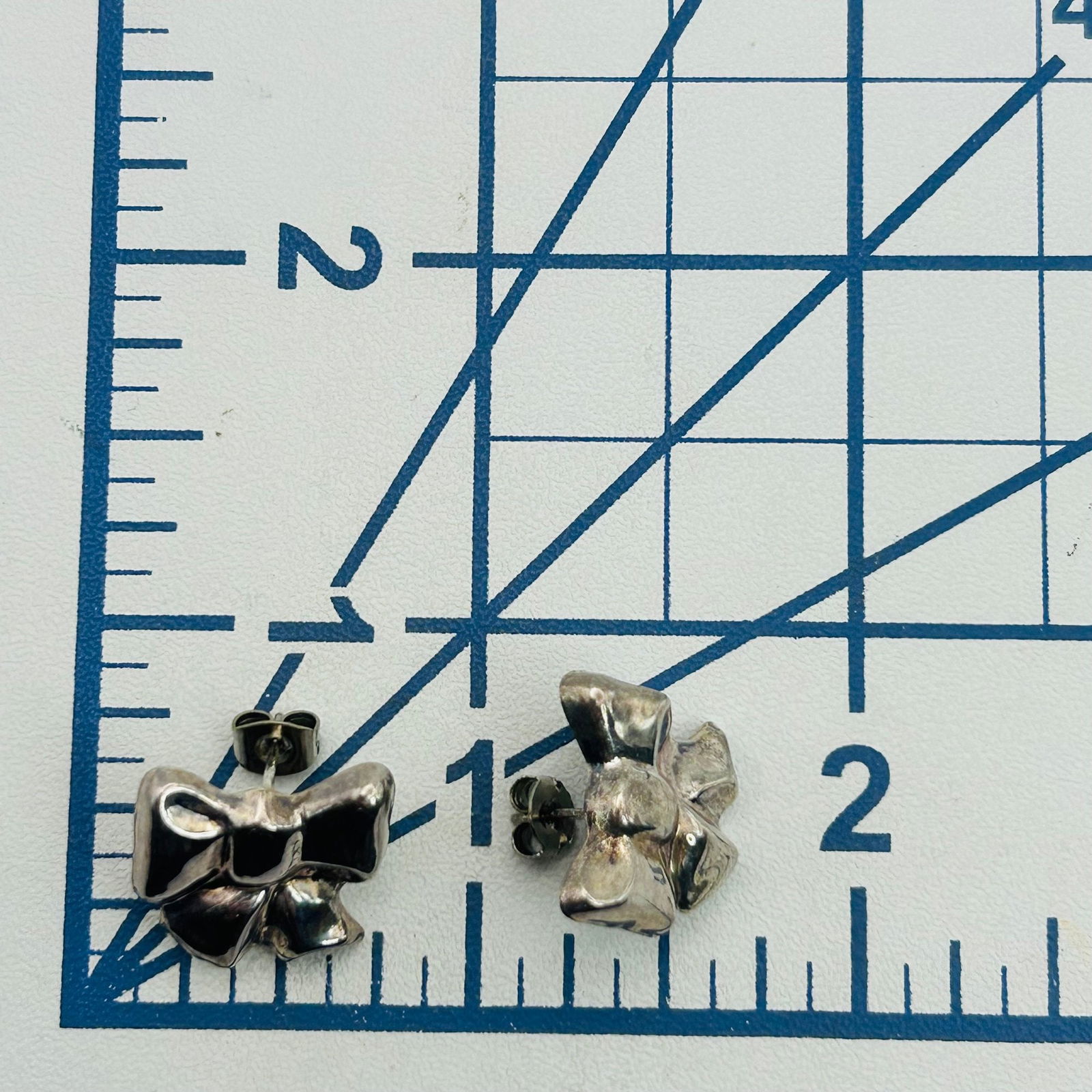Sterling Bow Stud Earrings - 2