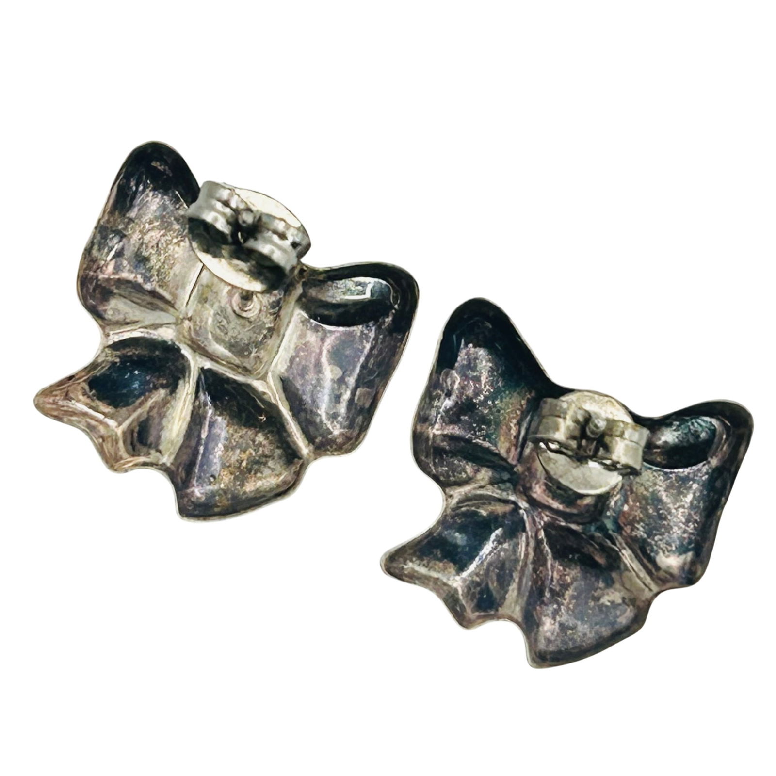 Sterling Bow Stud Earrings - 6