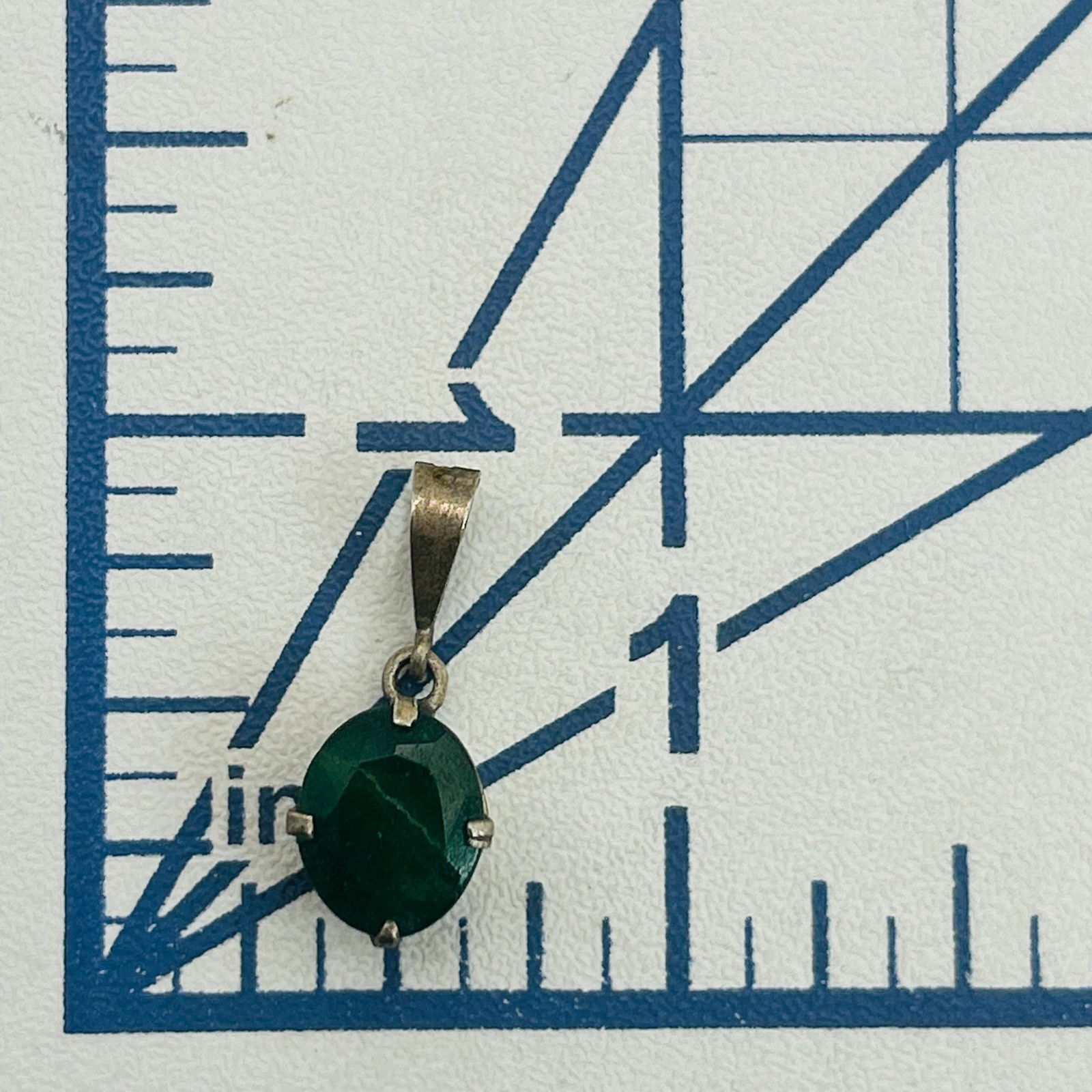 950 Silver Emerald Pendant - 2