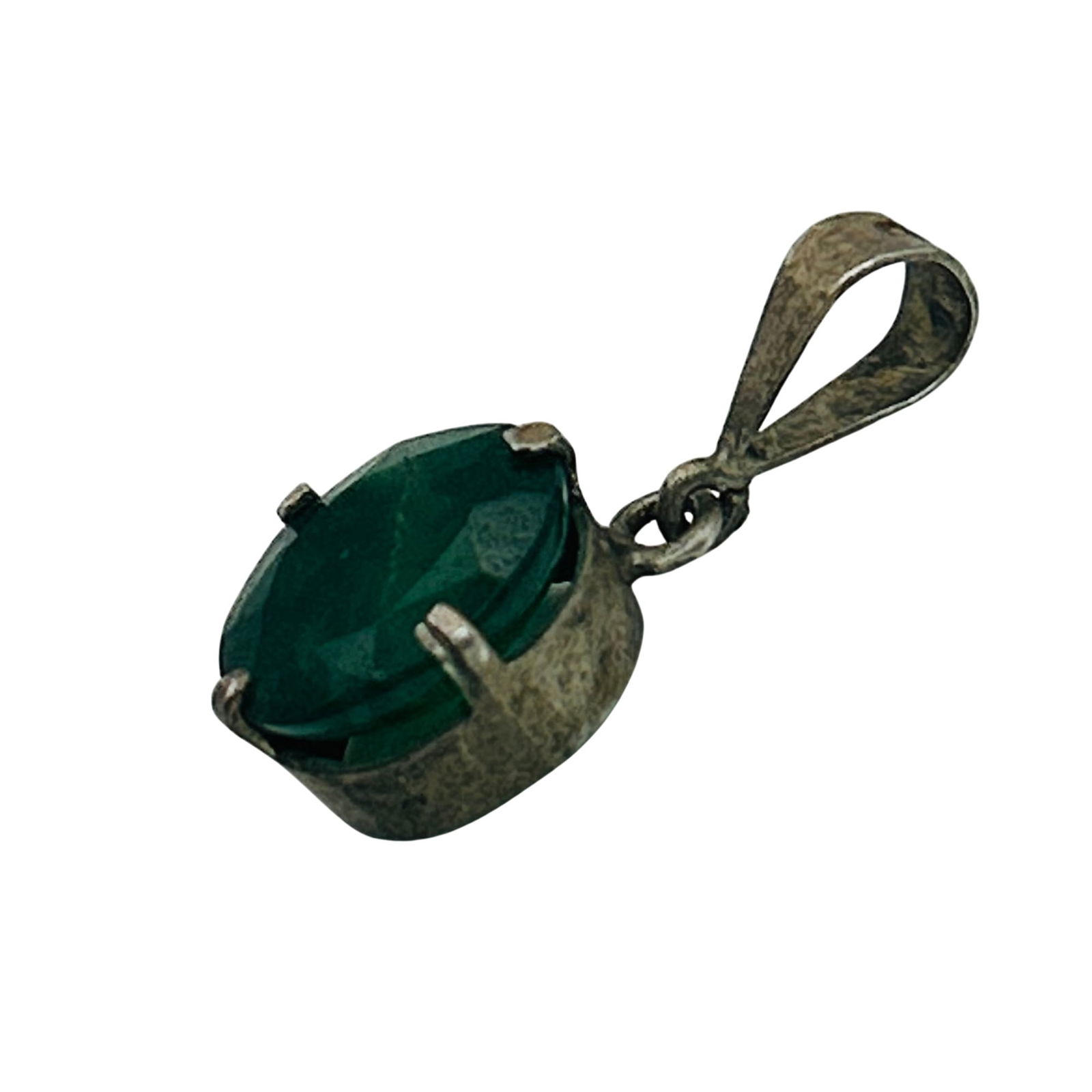 950 Silver Emerald Pendant - 5