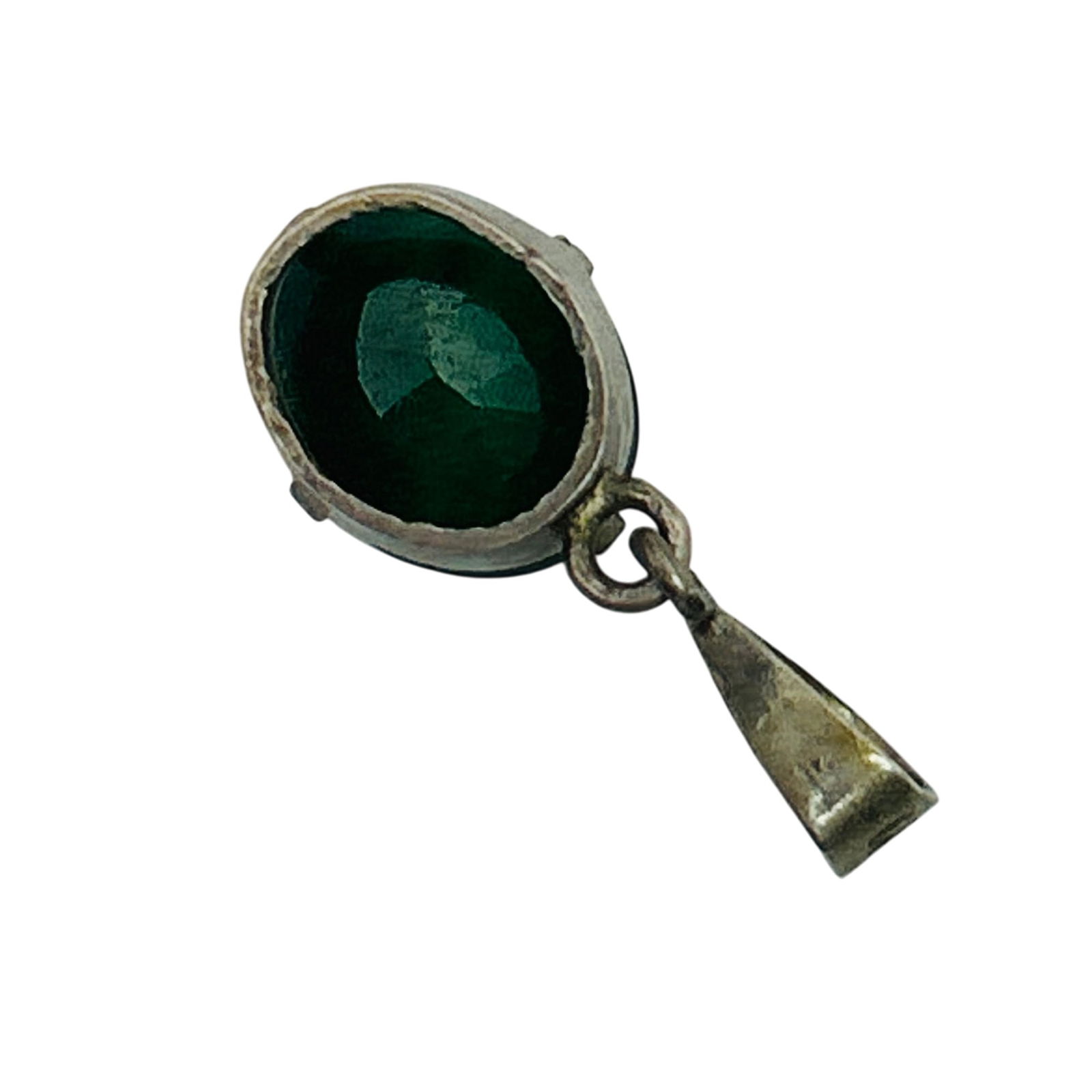 950 Silver Emerald Pendant - 6